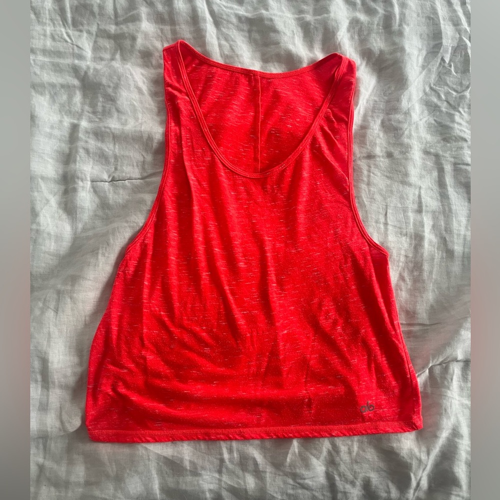 ALO Yoga Orange Red Sleeveless Crop Tank